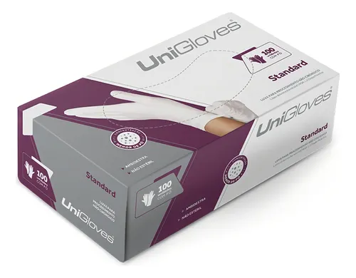 LUVA DESCARTÁVEL LÁTEX COM PÓ - 100 UN UNIGLOVES