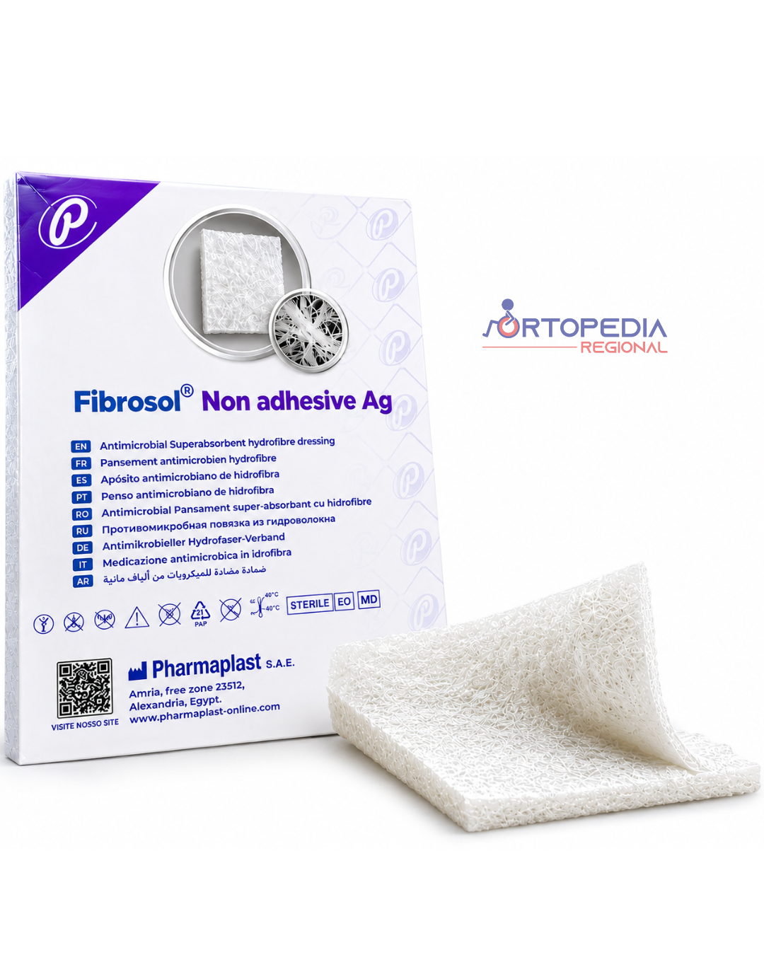 CURATIVO FIBROSOL AG NAO ADESIVO 10X10 - PHARMAPLAST - Imagem 2